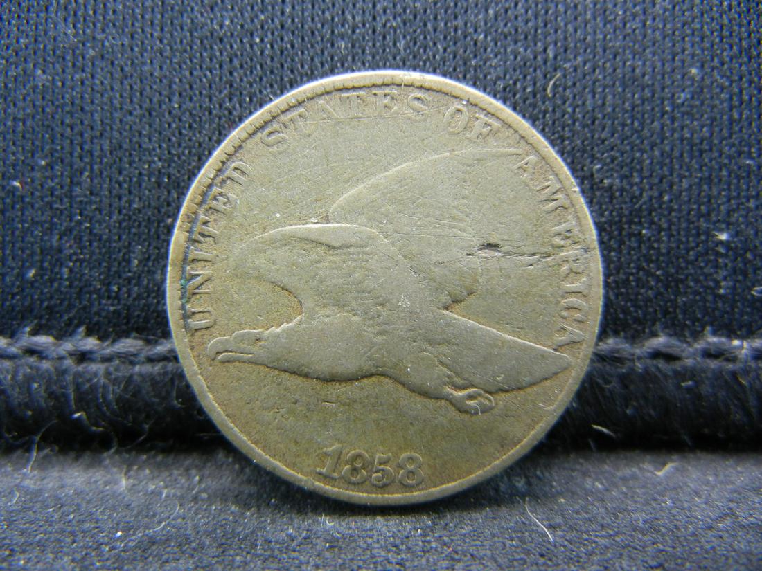 1858 Flying Eagle Cent Fine (1 of 2)