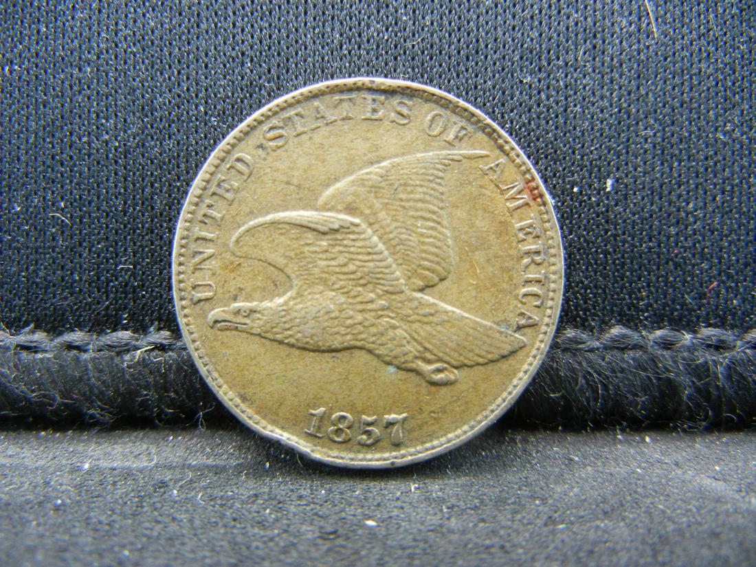 1857 Flying Eagle Cent XF/AU (1 of 2)
