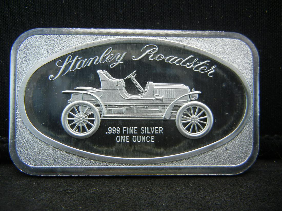 1 oz .999 Silver Art bar Stanley Roadster: 1 oz .999 Silver Art bar Stanley Roadster