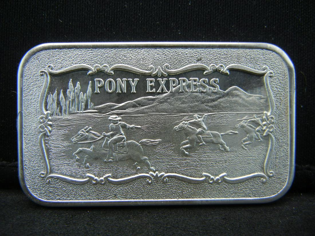 1 oz .999 Silver Art bar Pony Express (1 of 2)