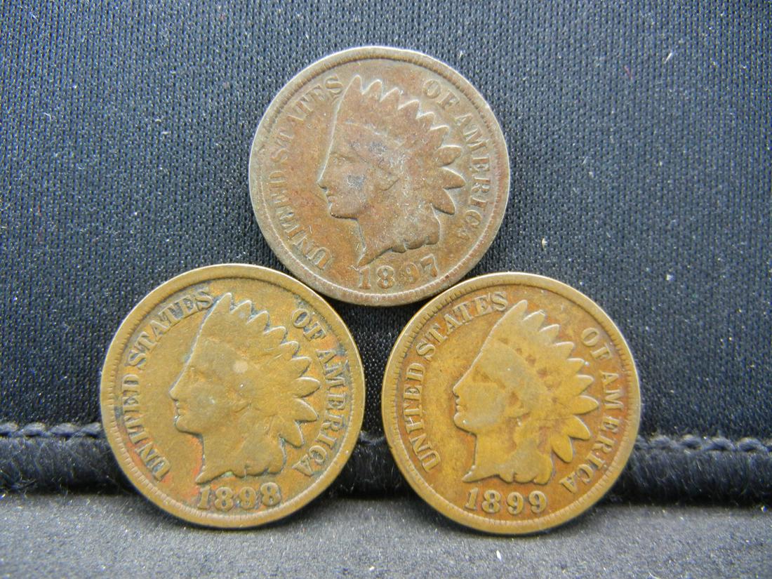 1897 1898 1899 Indian Head Cents. (1 of 2)