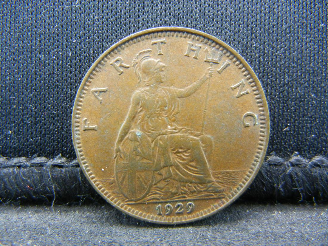 1929 Great Britain 1 Farthing. (1 of 2)
