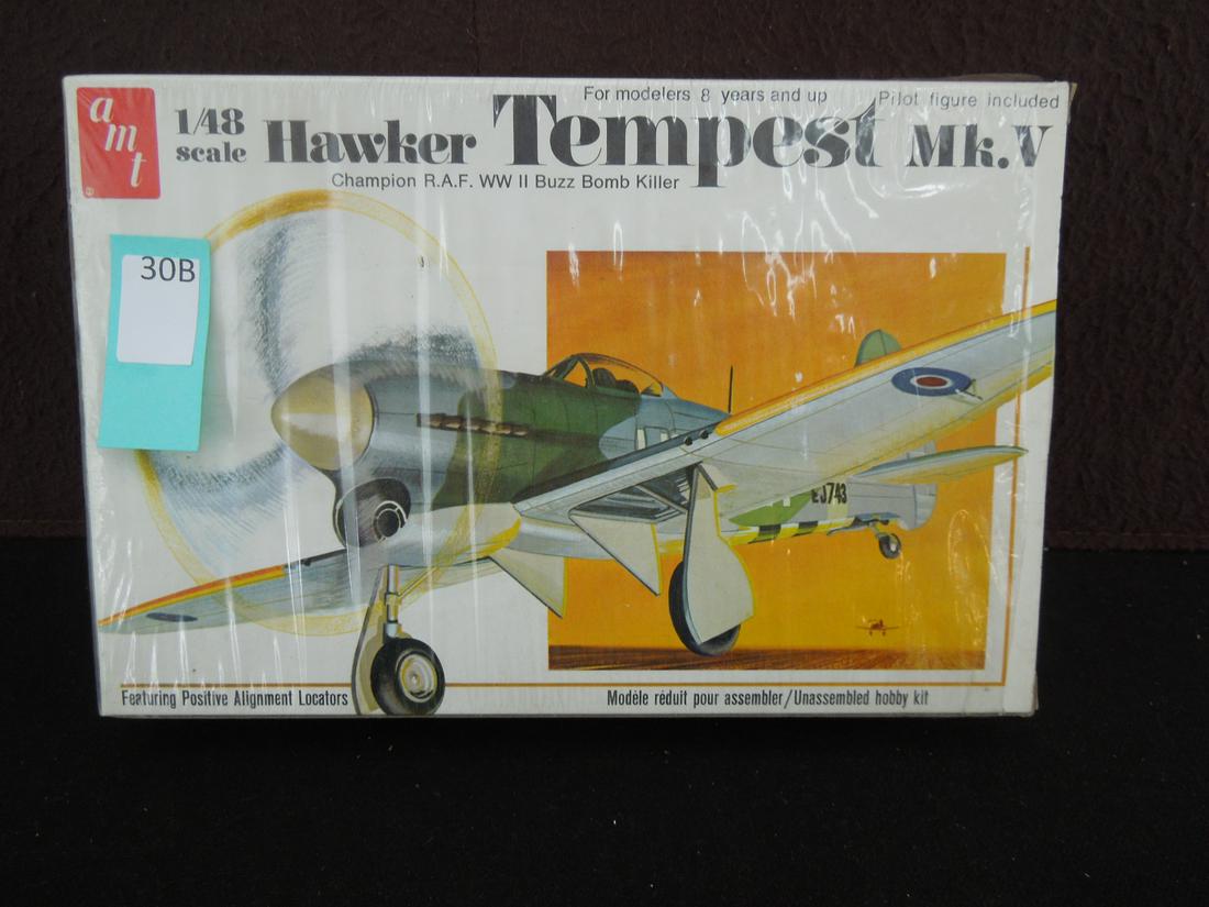 AMT 1/48 Scale Hawker Tempest Mk.V Model Kit In: AMT 1/48 Scale Hawker Tempest Mk.V Model Kit In original plastic wrapper