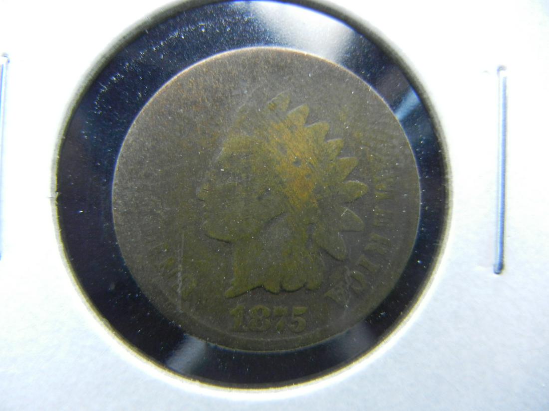 1875 Indian One Cent Piece .  Good. (1 of 3)