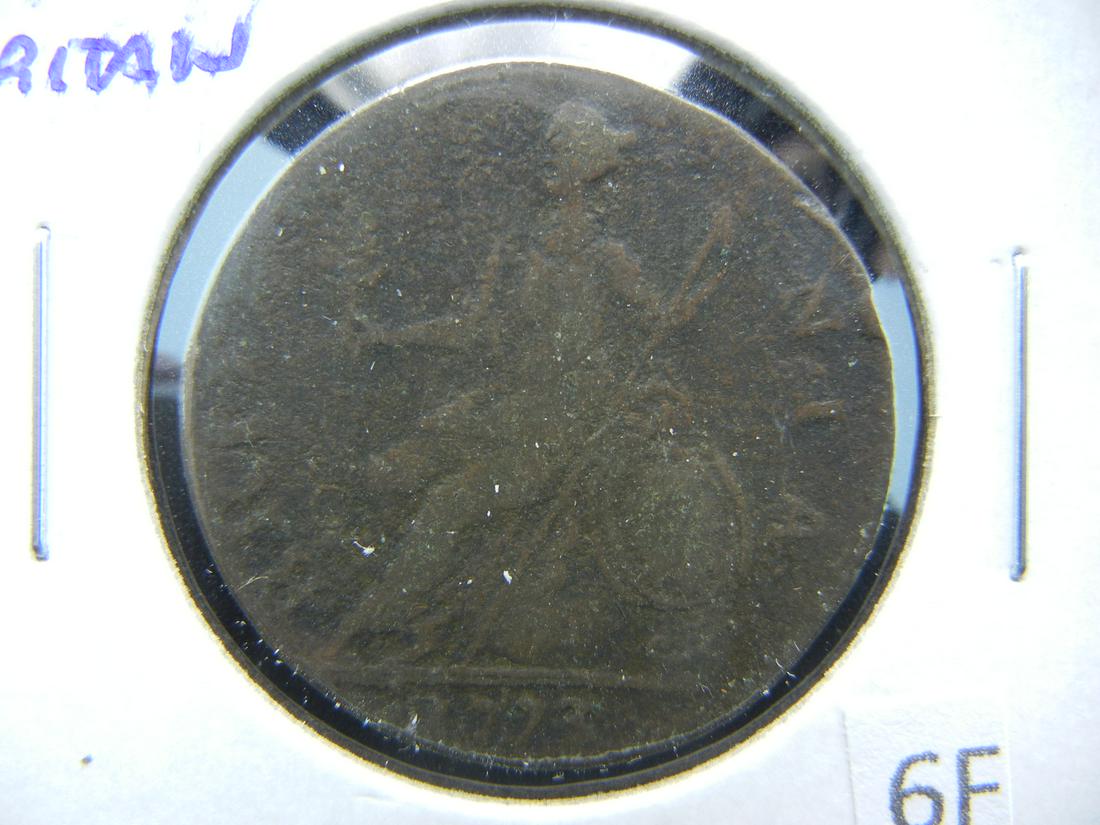 1773 Great Britain 1/2 Penny. (1 of 3)
