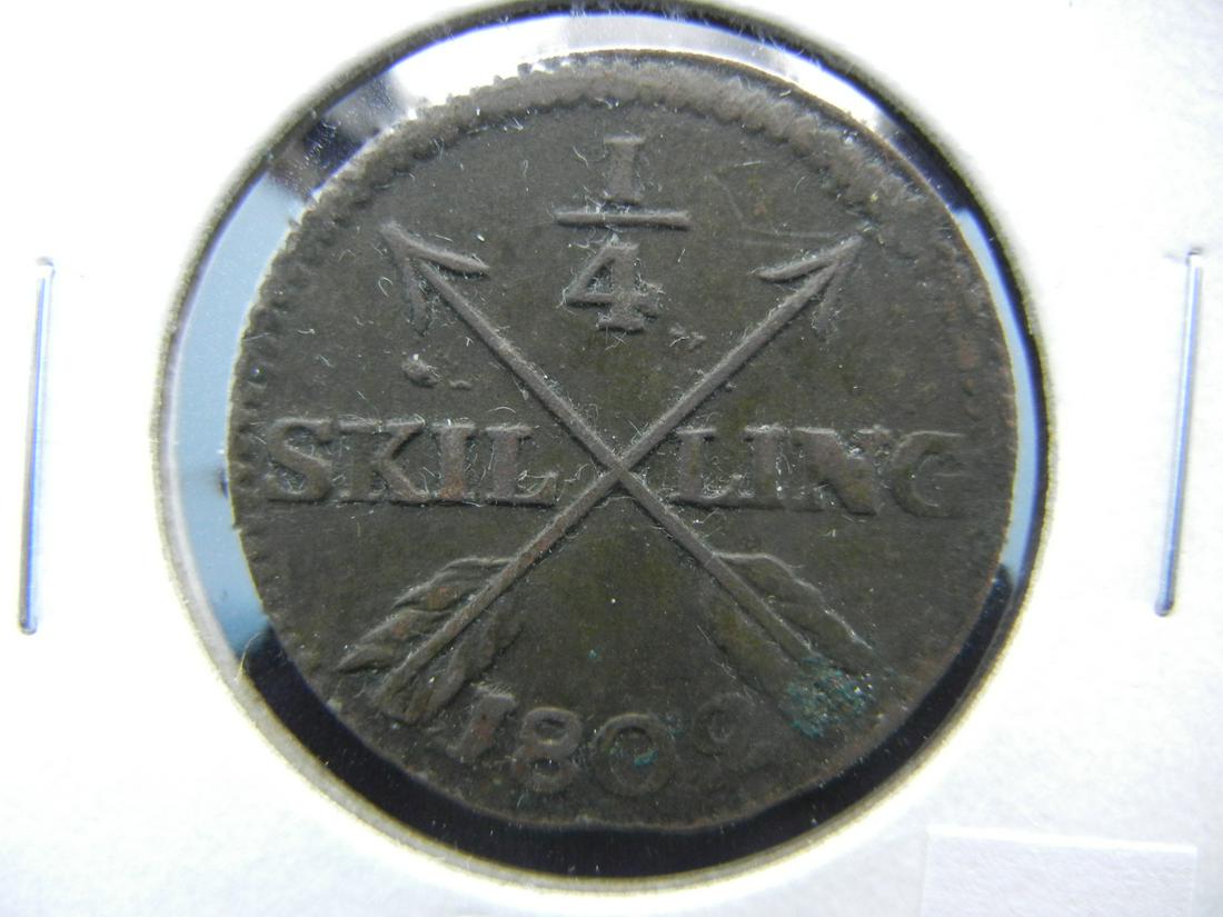 1802 Sweden 1/4 Skilling. (1 of 3)