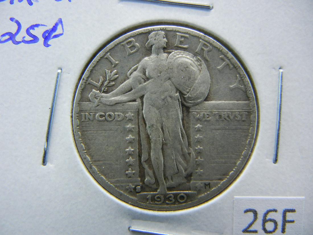 1930-S Standing Quarter Dollar.  VF+. (1 of 3)
