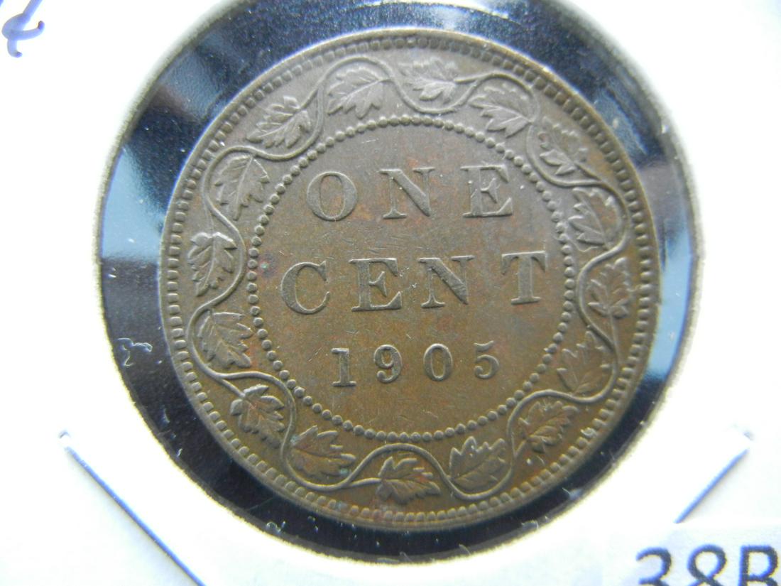 1905 Canada One Cent Piece .  Brown AU/UNC. (1 of 3)