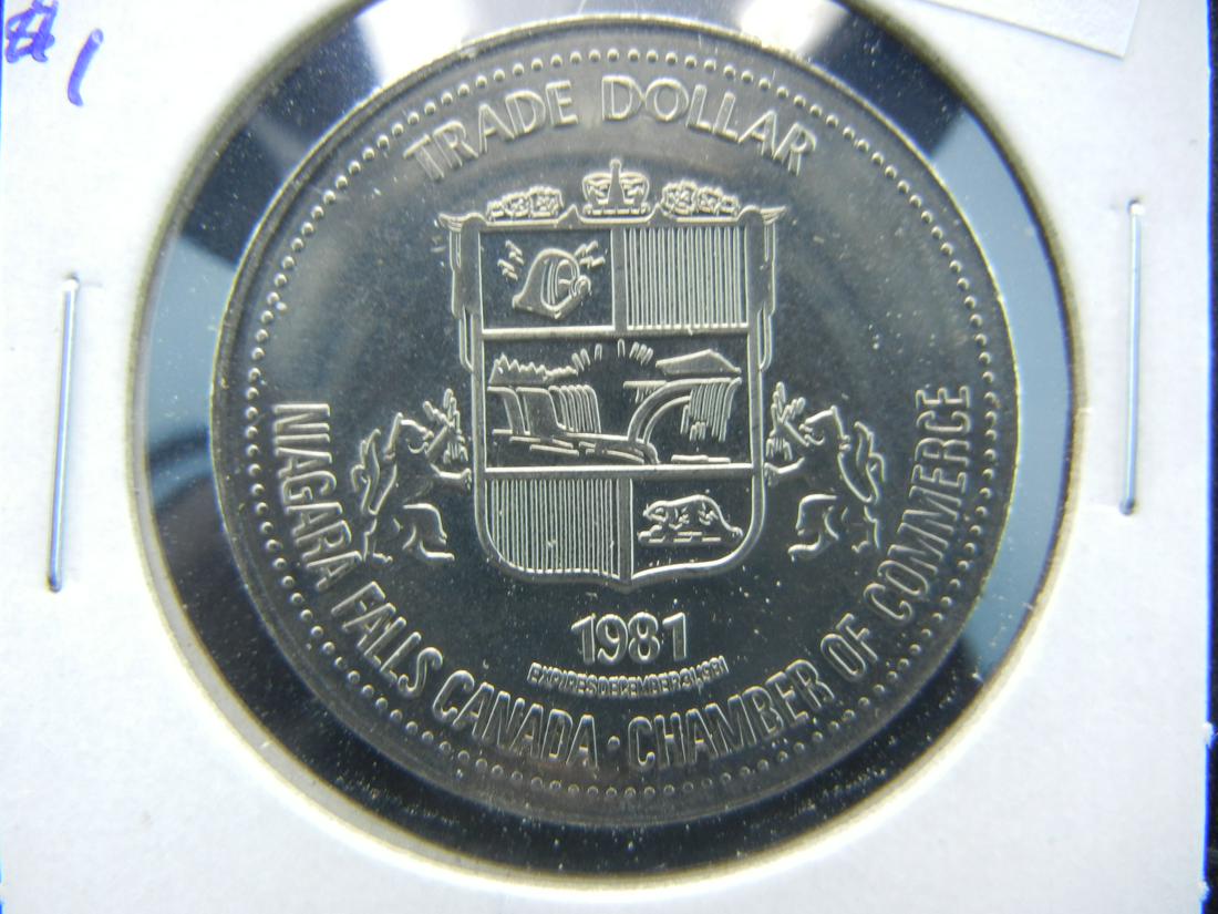 1981 Canada Trade One Dollar .  Niagara Falls. (1 of 3)