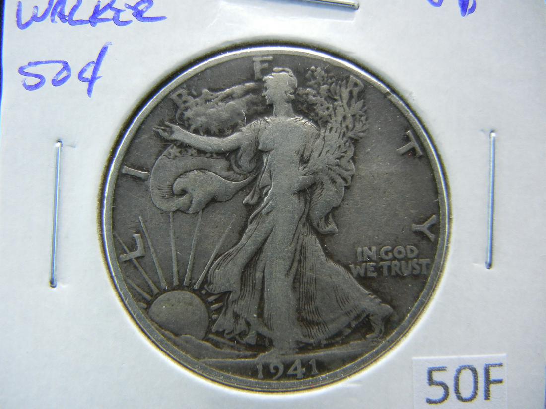 1941-D Walker Half Dollar. VF.: 1941-D Walker Half Dollar. VF.