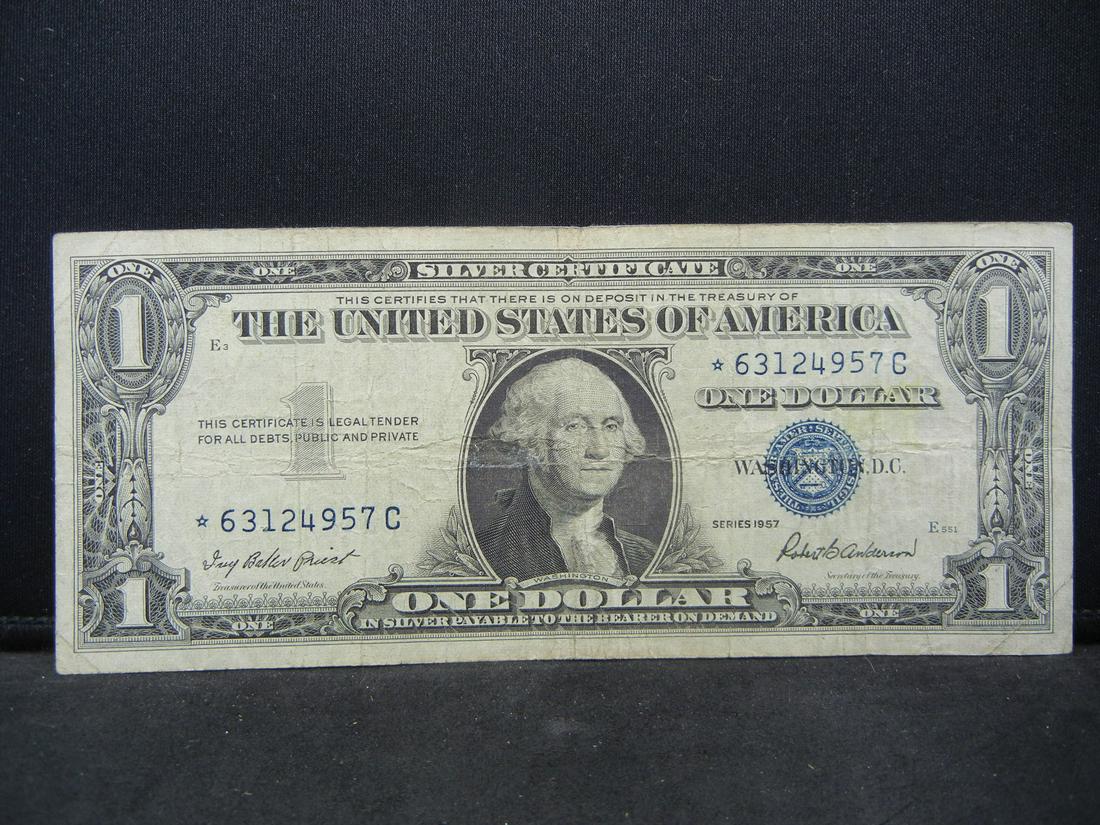 1957 Star Note One Dollar Silver Certificate (1 of 3)