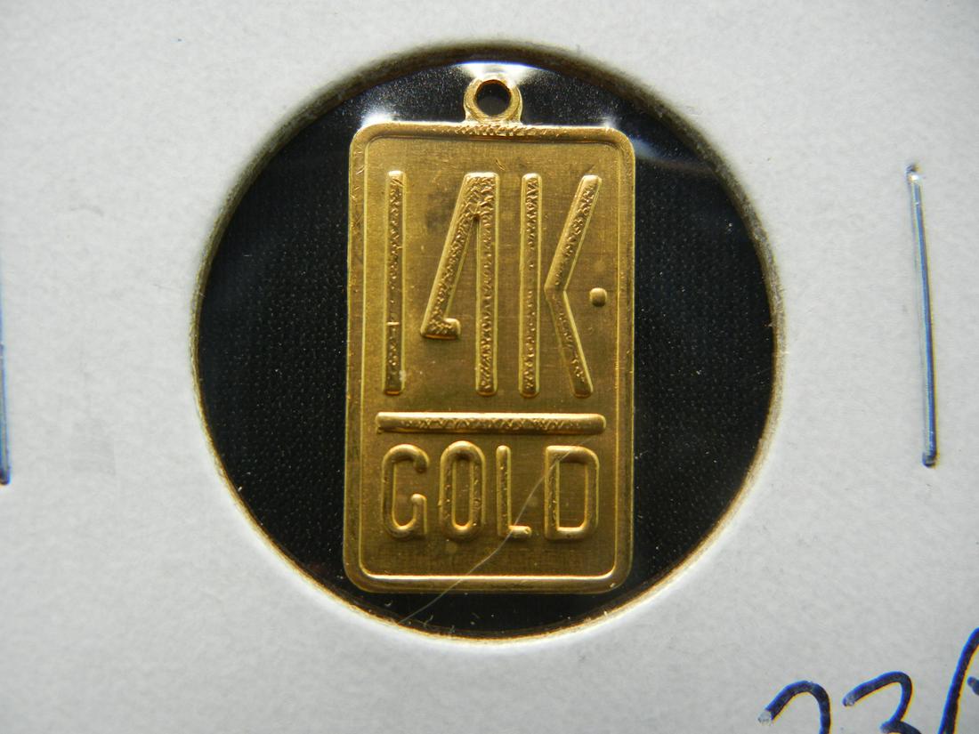 14K Gold Pendent Charm Clad: 14K Gold Pendent Charm Clad
