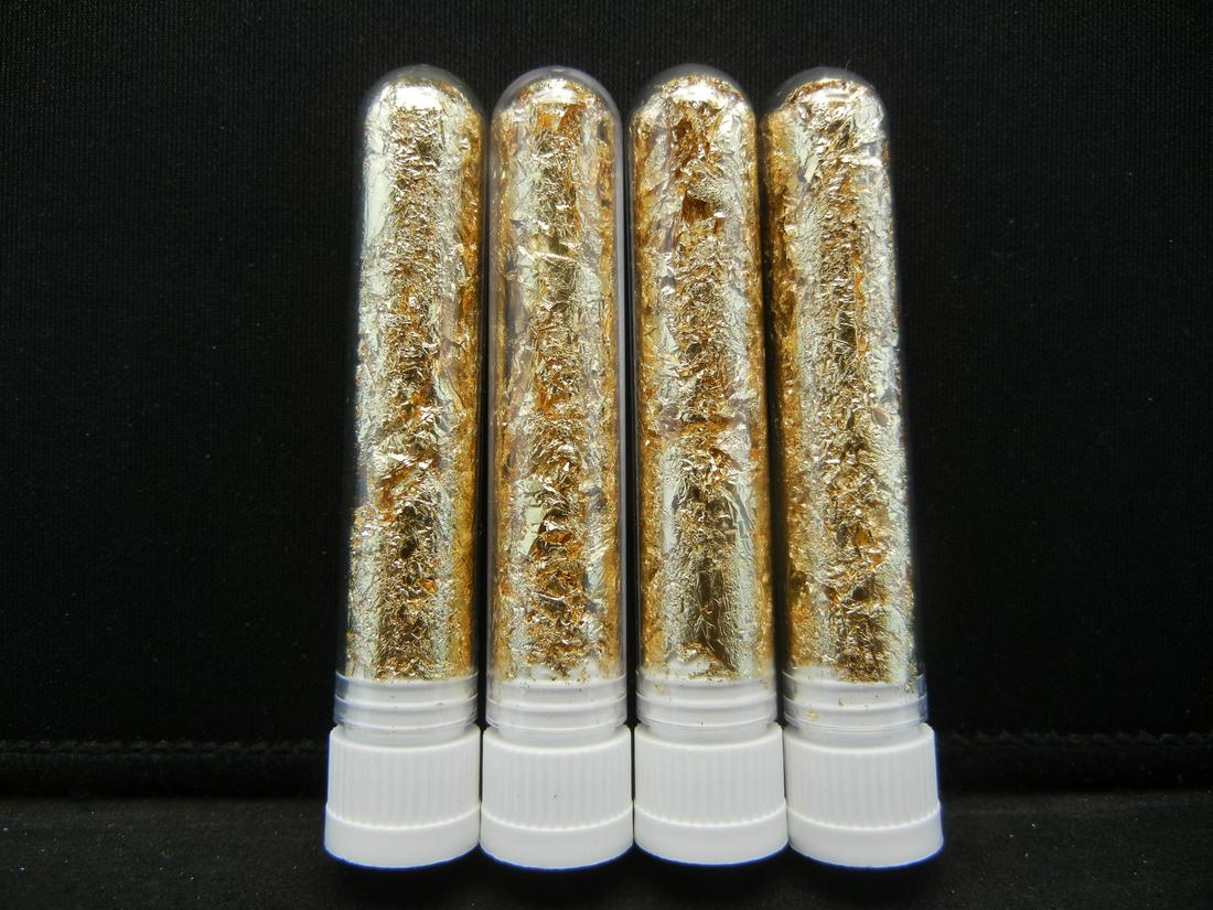(4) Viles of 22k Gold Leaf Flakes: (4) Viles of 22k Gold Leaf Flakes