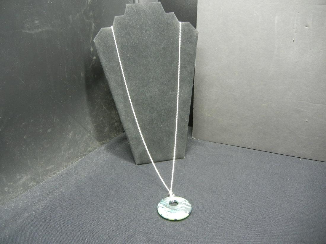 925 Sterling Silver Jade-ite Necklace. (1 of 5)