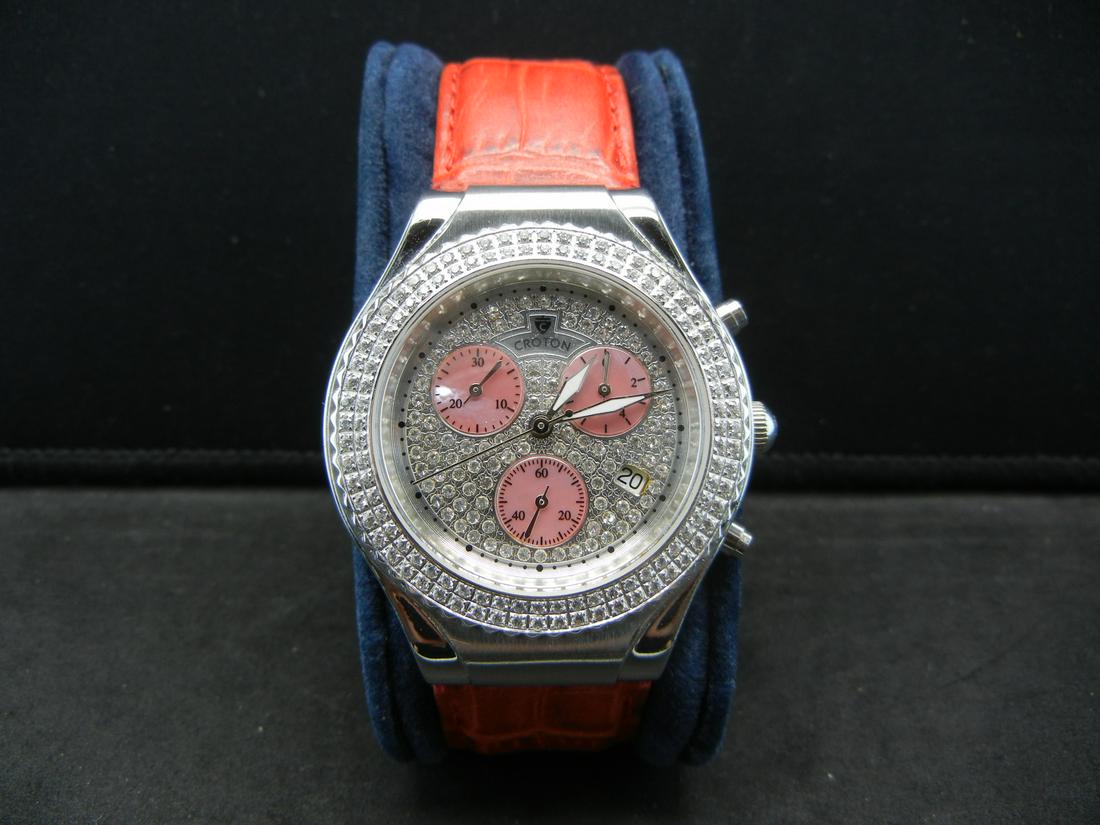 CROTON White stones encrusted watch. NEW!: CROTON White stones encrusted watch. NEW!