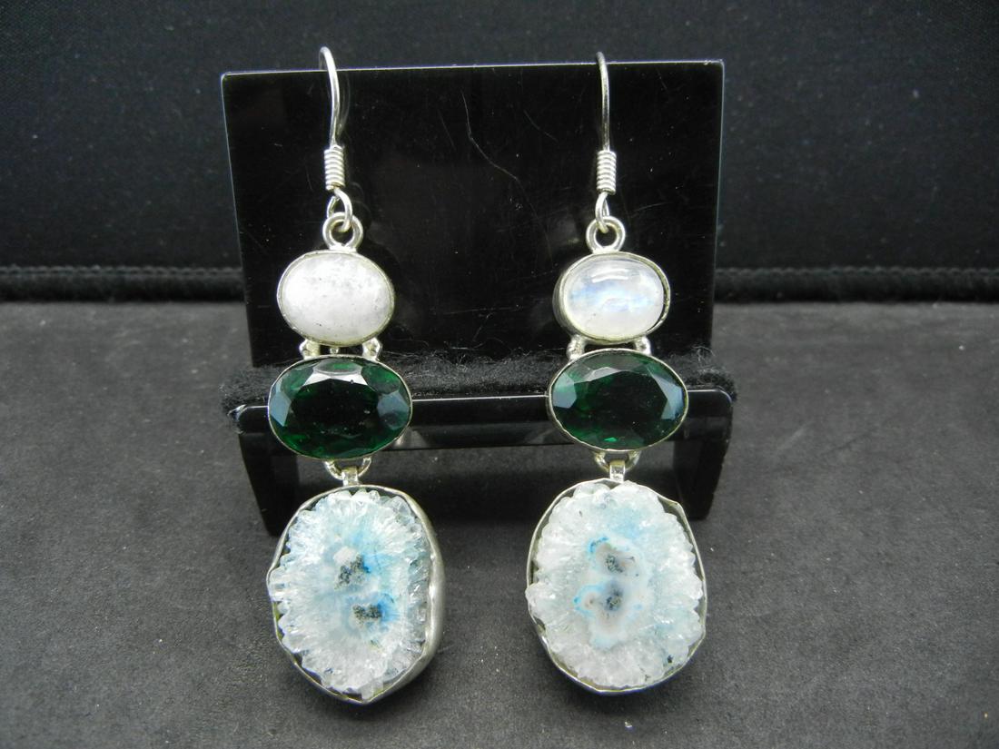 Natural Gem stone handmade 925 Silver earrings. (1 of 4)