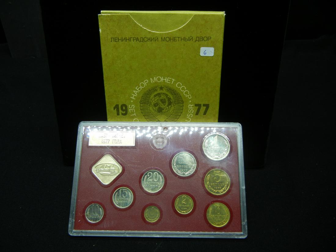 Nine Coin 1977 USSR Leningrad Mint Set. Proof In (1 of 3)