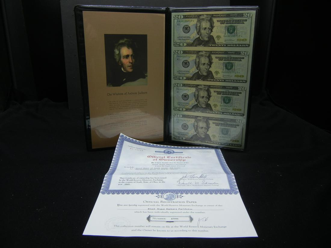 Neat Uncut Sheet of 2004-A $20 Star Replacement Notes. (1 of 7)