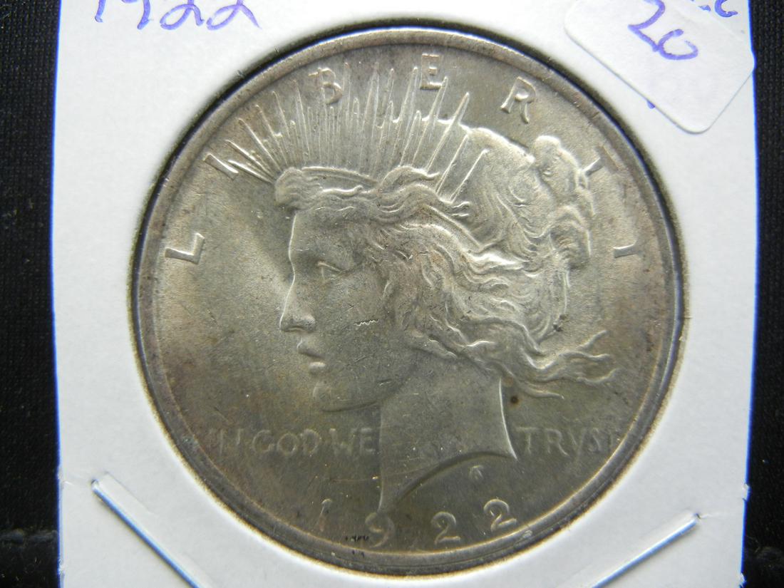 1922 Peace Dollar. Choice BU Great Luster (1 of 3)