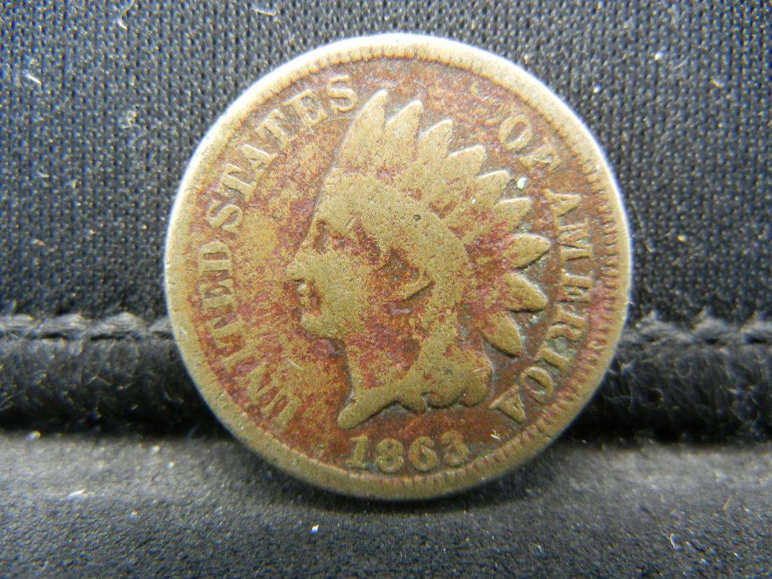 1863 Copper Nickel Indian Head Cent.  Civil War Year. (1 of 2)