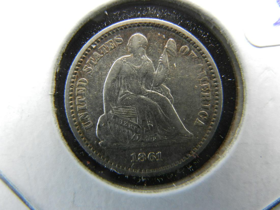 1861 Half Dime. Great Civil War Issue. Almost UNC (1 of 3)