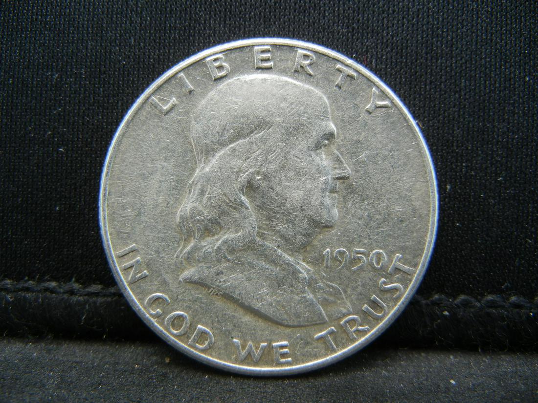 1950 SILVER FRANKLIN (90%) HALF, NICE BELL LINE, (ONLY (1 of 2)