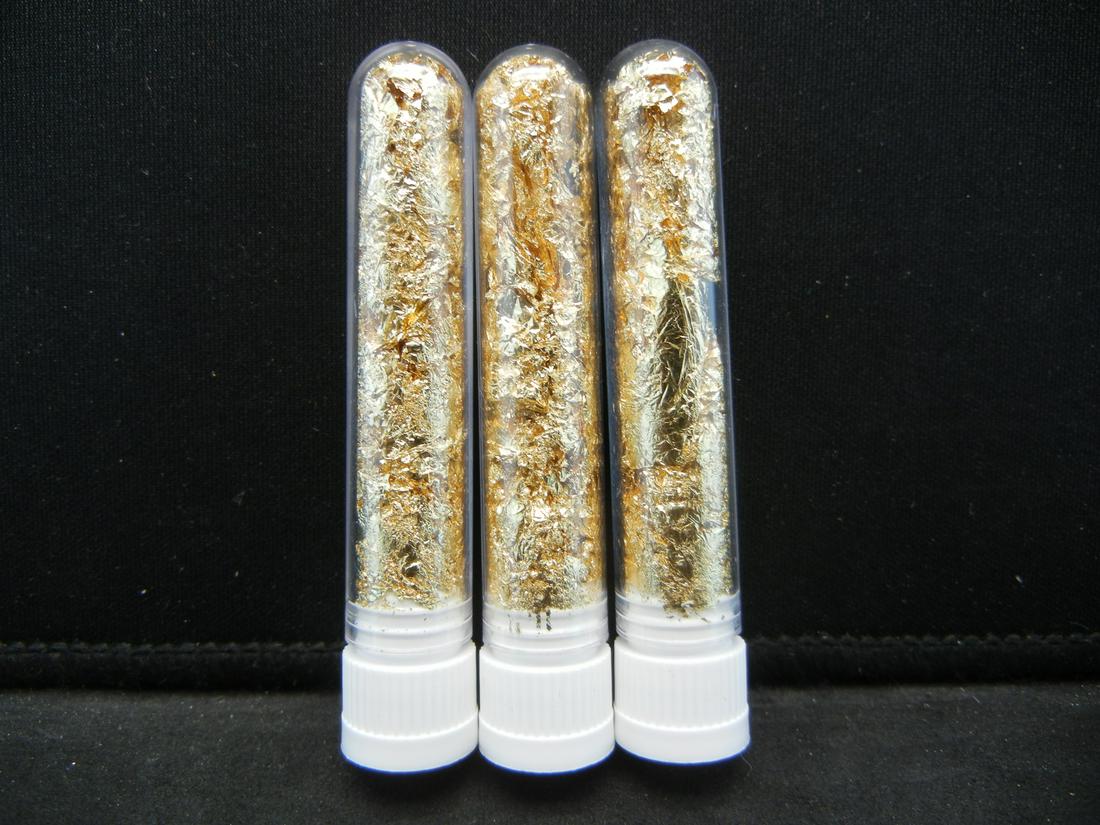 (3) Viles of 22k Gold Leaf Flakes, Can Be Sold: (3) Viles of 22k Gold Leaf Flakes, Can Be Sold Individually, Or Would Make Great Gifts!