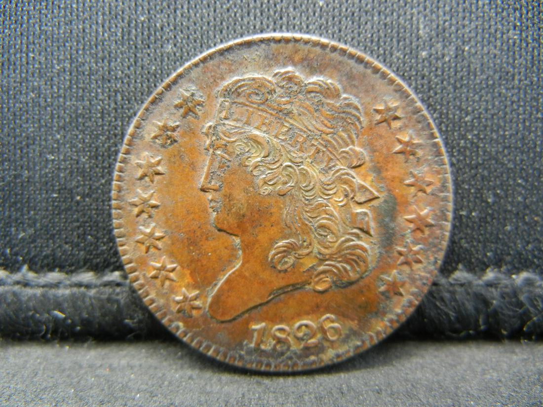 1826 Half Cent AU Strong details (1 of 2)