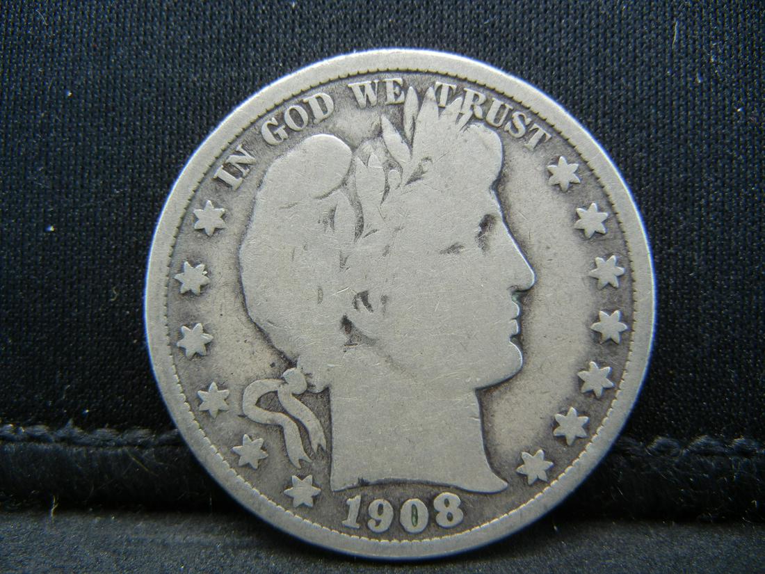 1908 Barber Half Dollar G/VG (1 of 2)