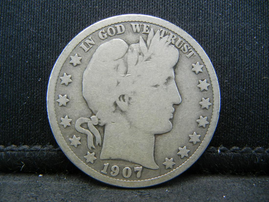 1907 D Barber Half Dollar VG (1 of 2)