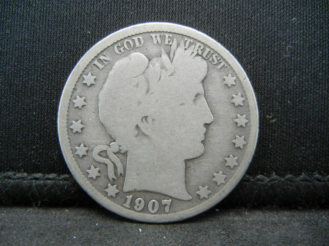 1907 S barber Half Dollar G/VG (1 of 2)