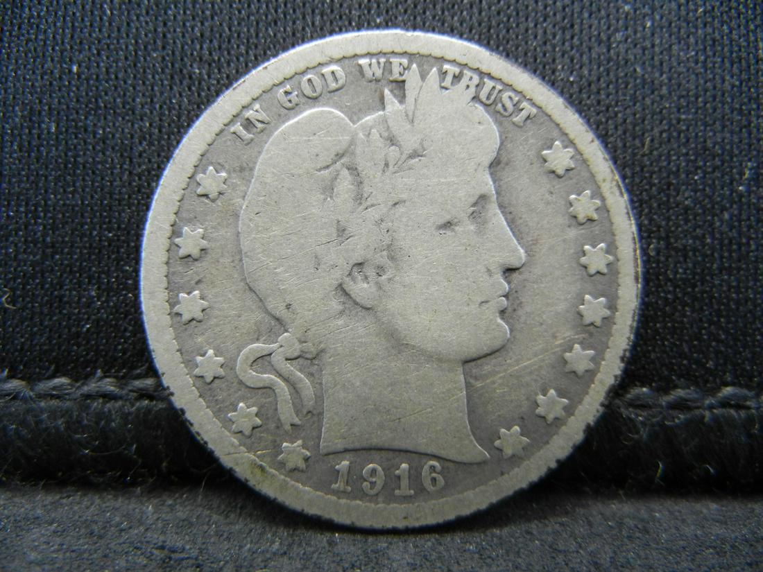 1916 D Barber Quarter G/VG (1 of 2)
