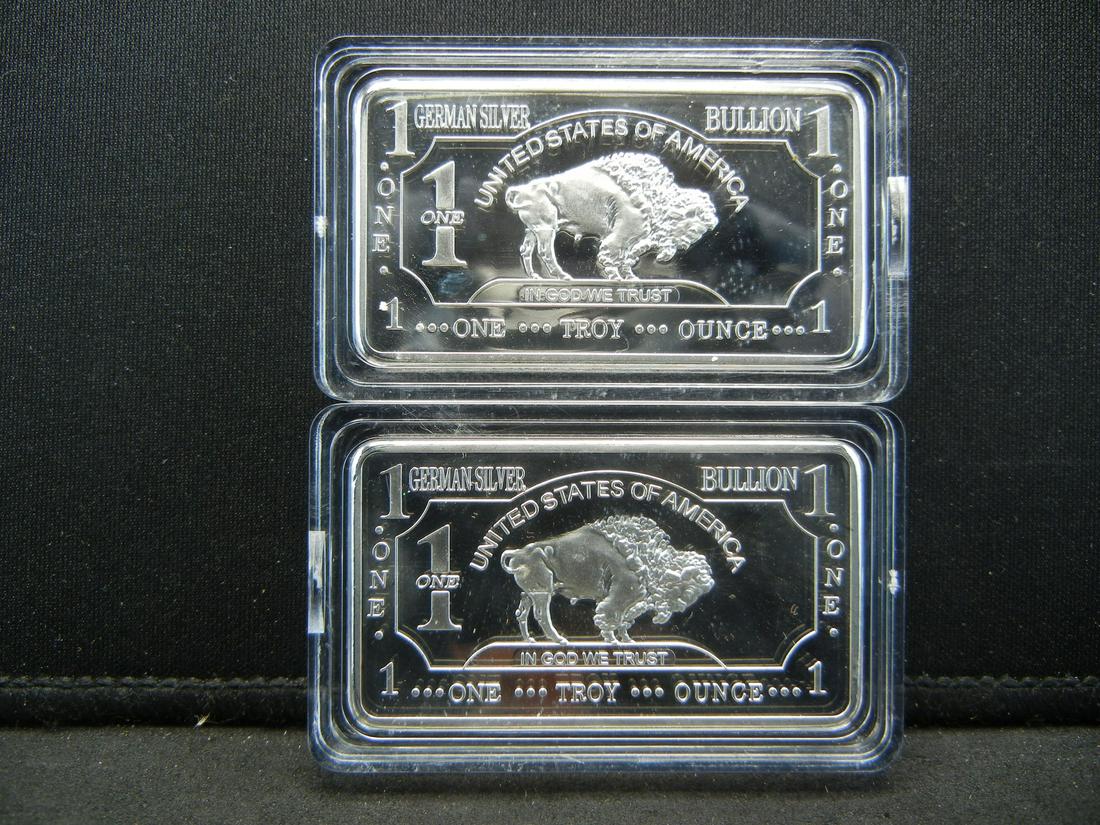 CLAD 2 One Troy Ounce German Silver Buffalo Collector: CLAD 2 One Troy Ounce German Silver Buffalo Collector Bars Clad