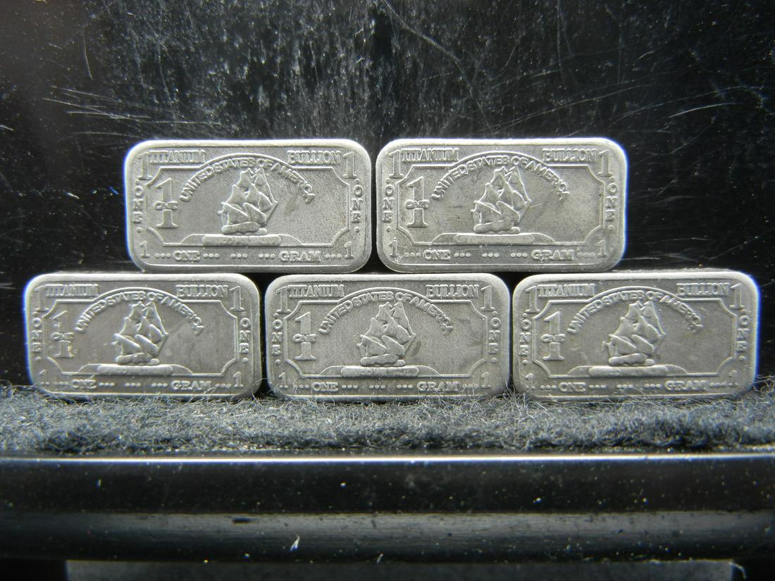 5 One Gram Titanium Bullion Mayflower Bars (1 of 2)