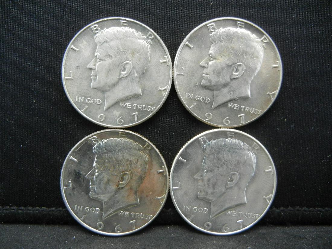 (4) 1967 40% Silver Kennedy Half Dollars (1 of 2)
