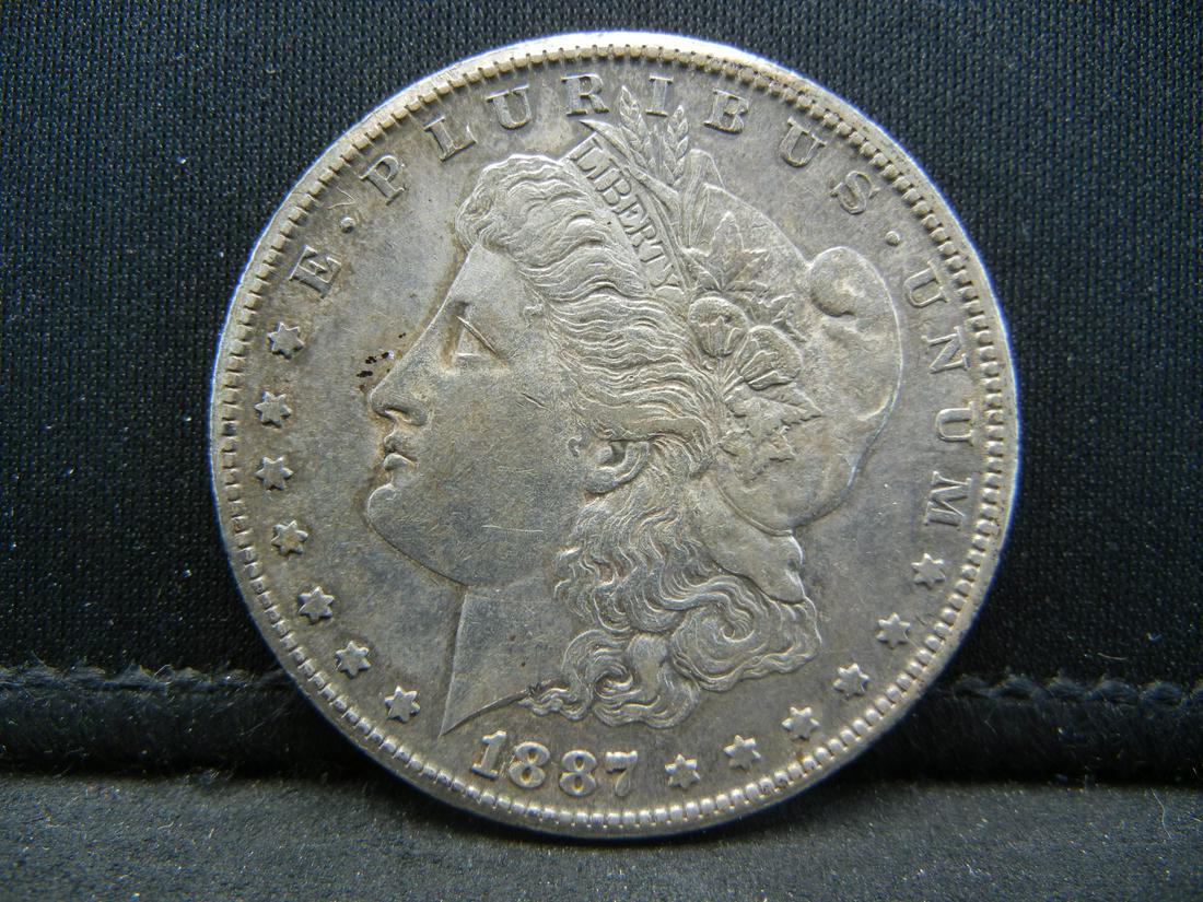 1887-S Morgan Silver Dollar. Nice Almost UNC. Much (1 of 2)