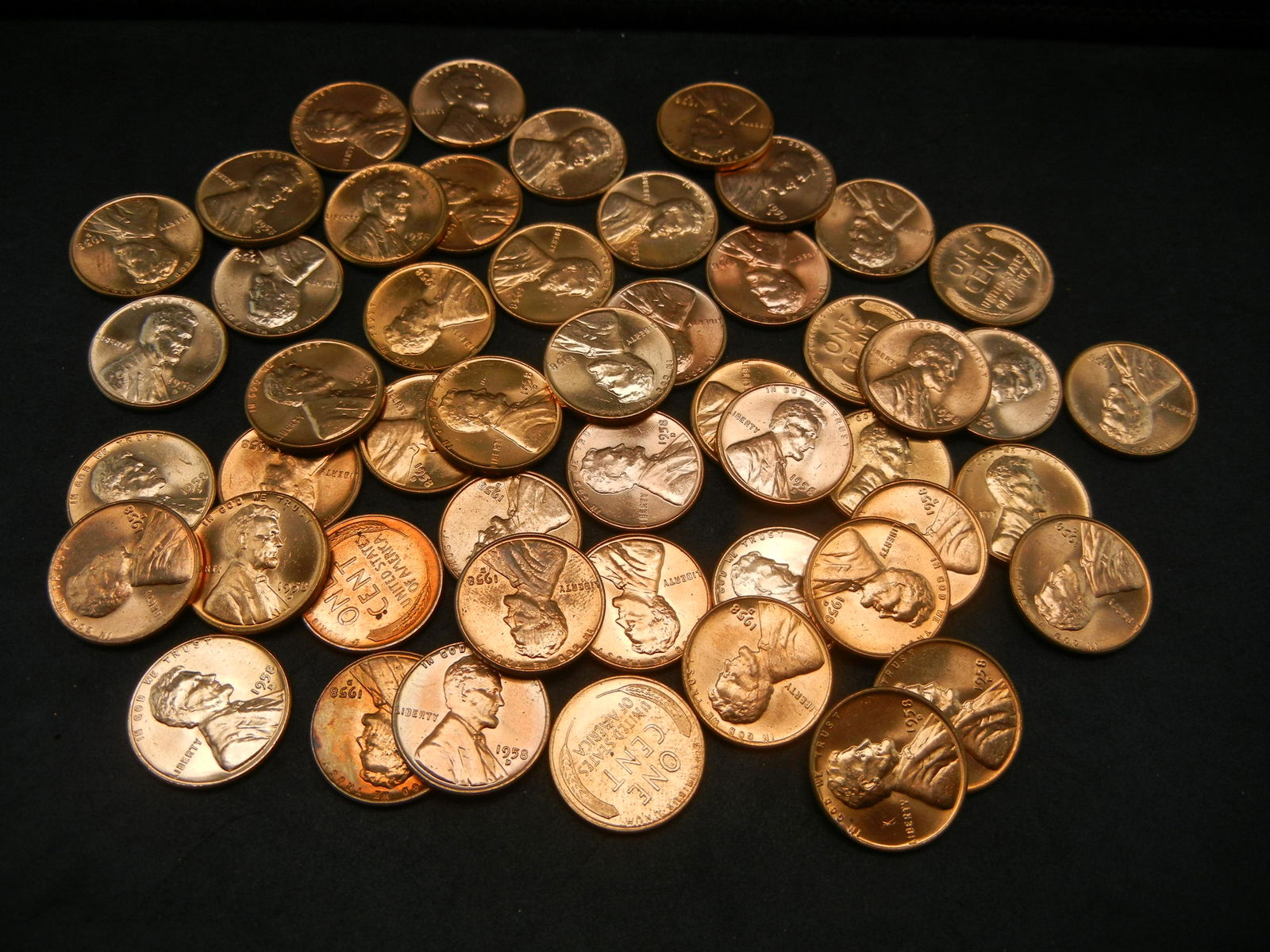 Gem BU Roll of 1958-D Red BU Lincoln Cent Wheat (1 of 4)