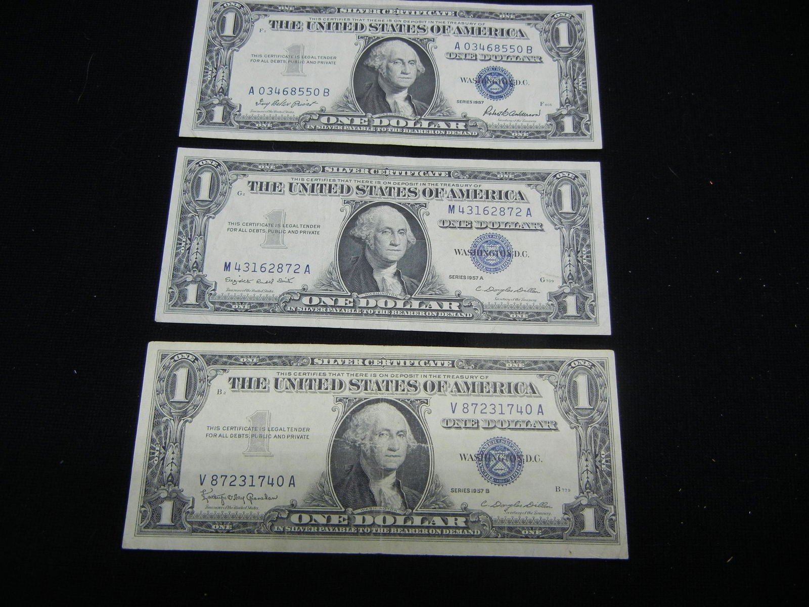 1957 1957 A 1957 B High Grade One Dollar Silver (1 of 5)