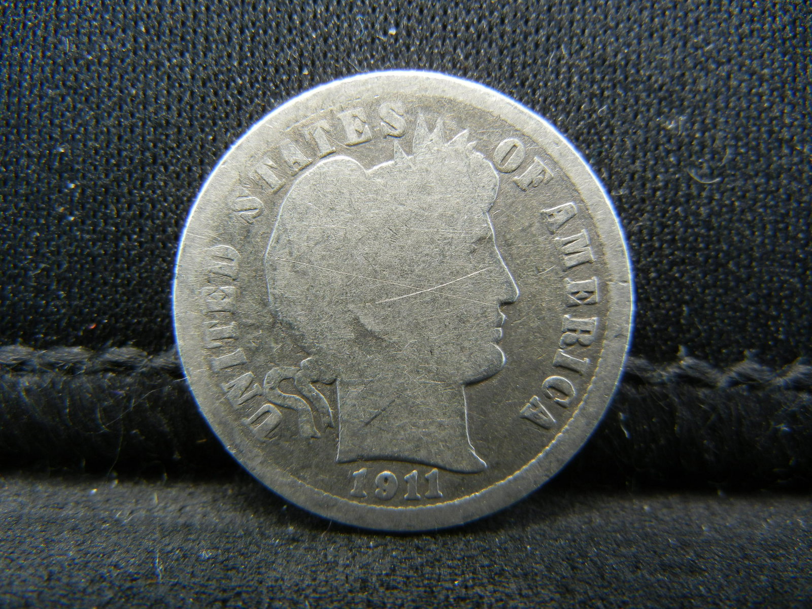 1911 SILVER BARBER (90%) DIME, (ONLY 18.8 MILL EVER (1 of 2)