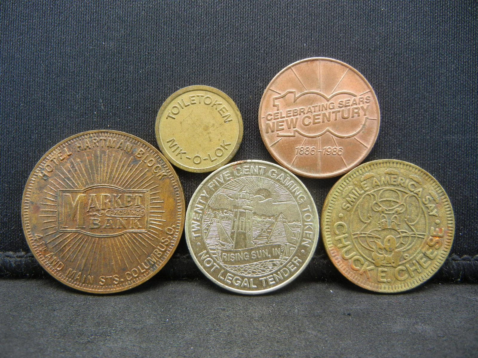 Group of 5 Merchant Tokens. Sears Casino Bank Pizza: Group of 5 Merchant Tokens. Sears Casino Bank Pizza Toiletoken.