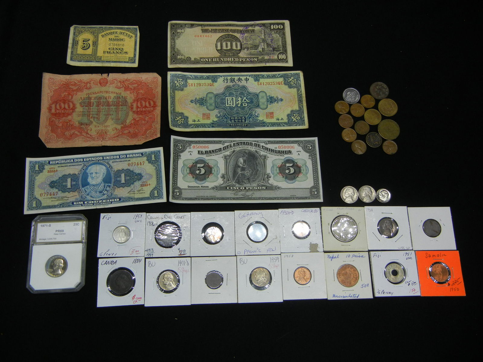 Misc. Lot: Foreign Currency and Coins, US Coins and (1 of 8)