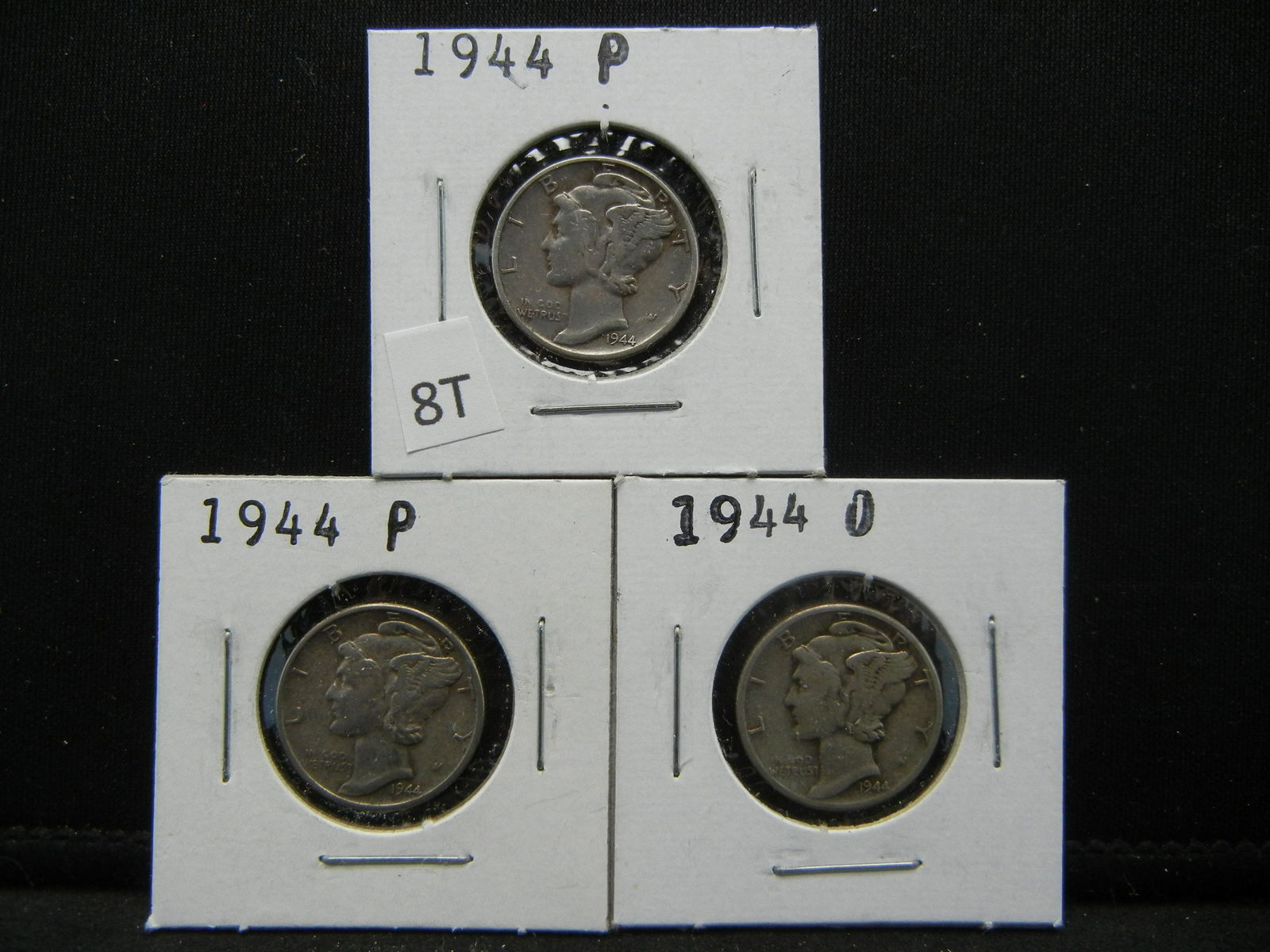 (2)1944 and (1)1944-D Mercury Dimes (1 of 5)