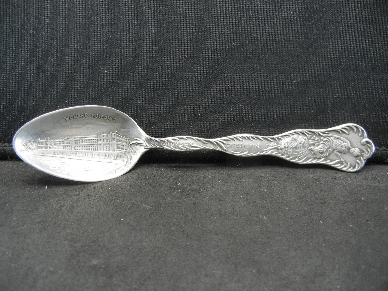 Neat 1893 Columbian World’s Fair Sterling Spoon.: Neat 1893 Columbian World’s Fair Sterling Spoon. Women’s Building.