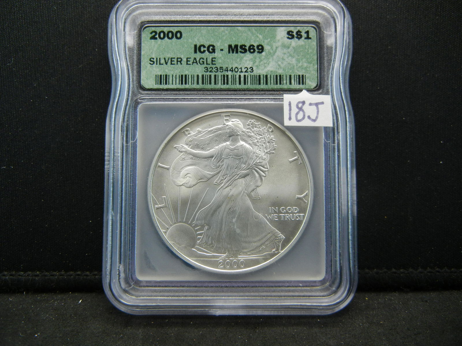 2000 Silver Eagle. Graded MS69 by ICG (1 of 4)
