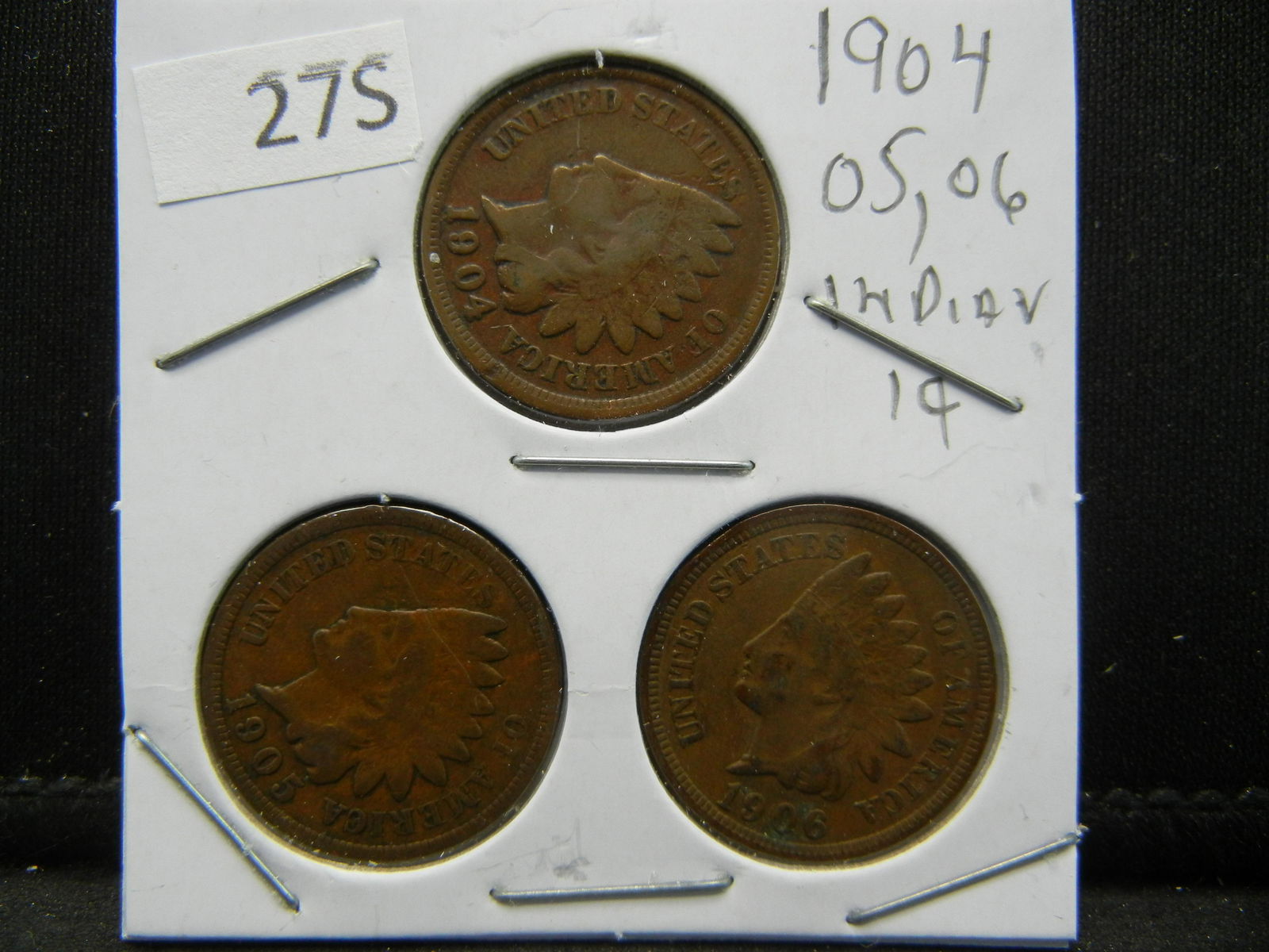 1904, 05, 06 Indian Head Cents (1 of 3)