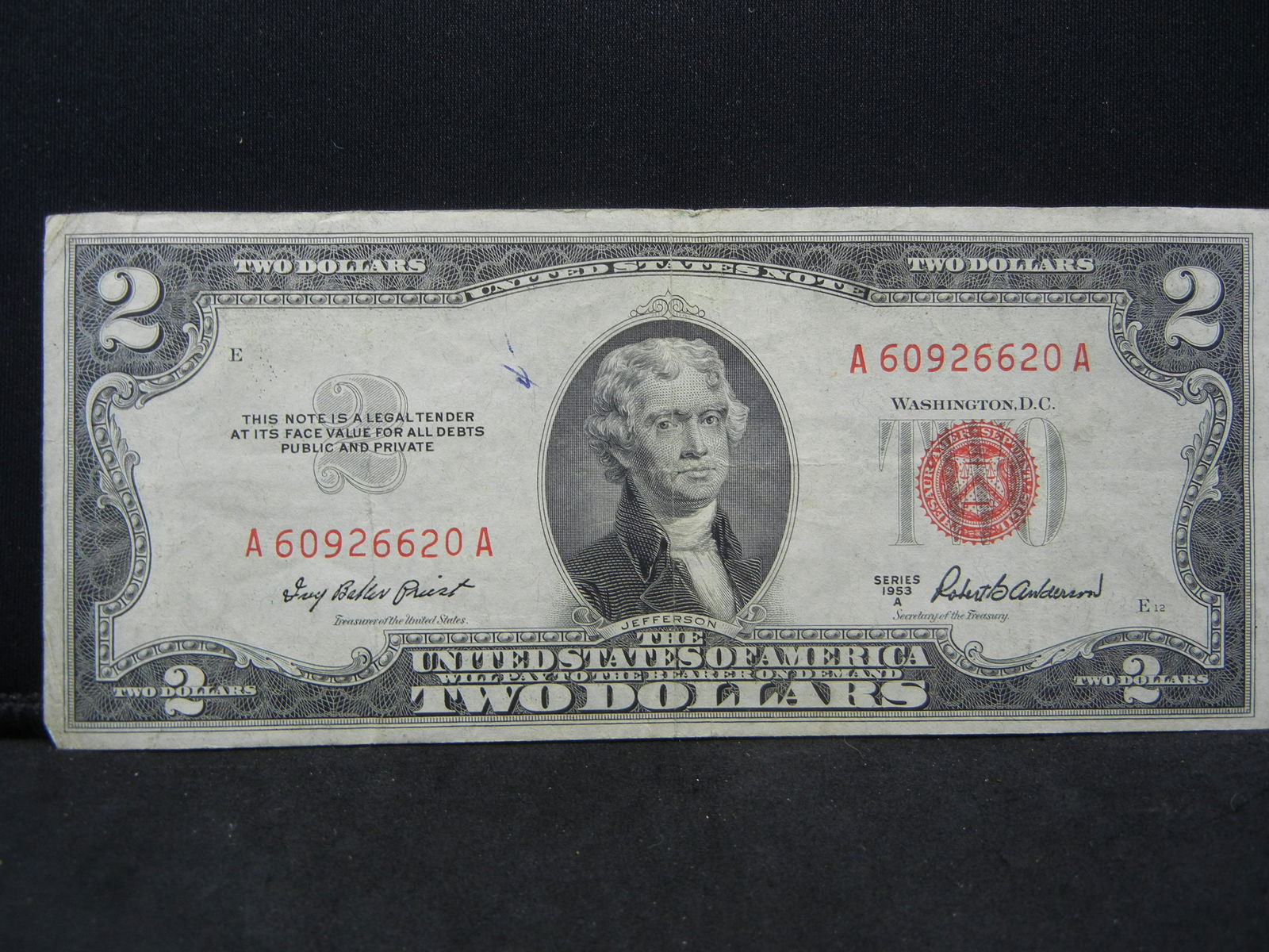 1953-A Red Seal Two Dollar United States Note (1 of 3)