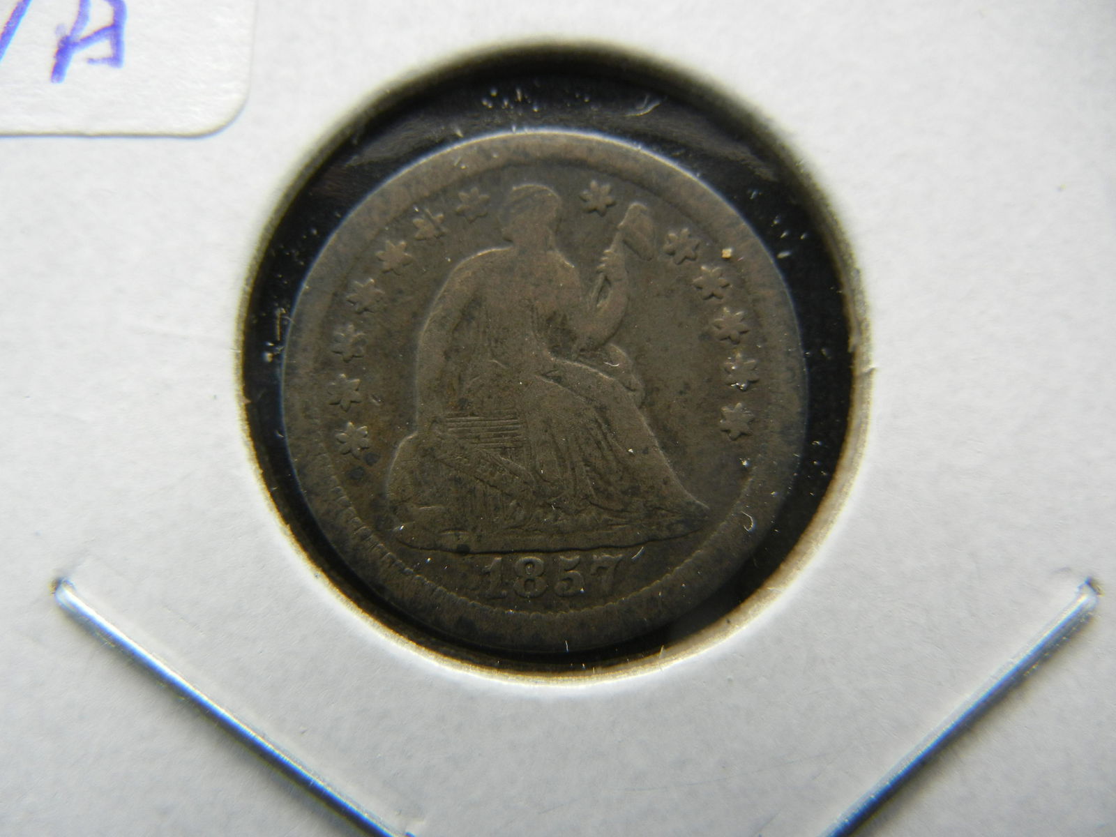 1857-O Seated Half Dime.  Full Liberty. (1 of 3)