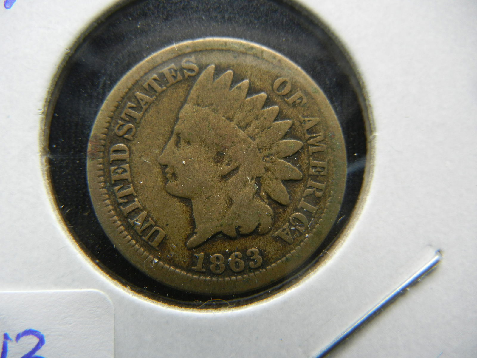 1863 Copper Nickel Indian Cent.  Good.  Nice Civil War (1 of 3)