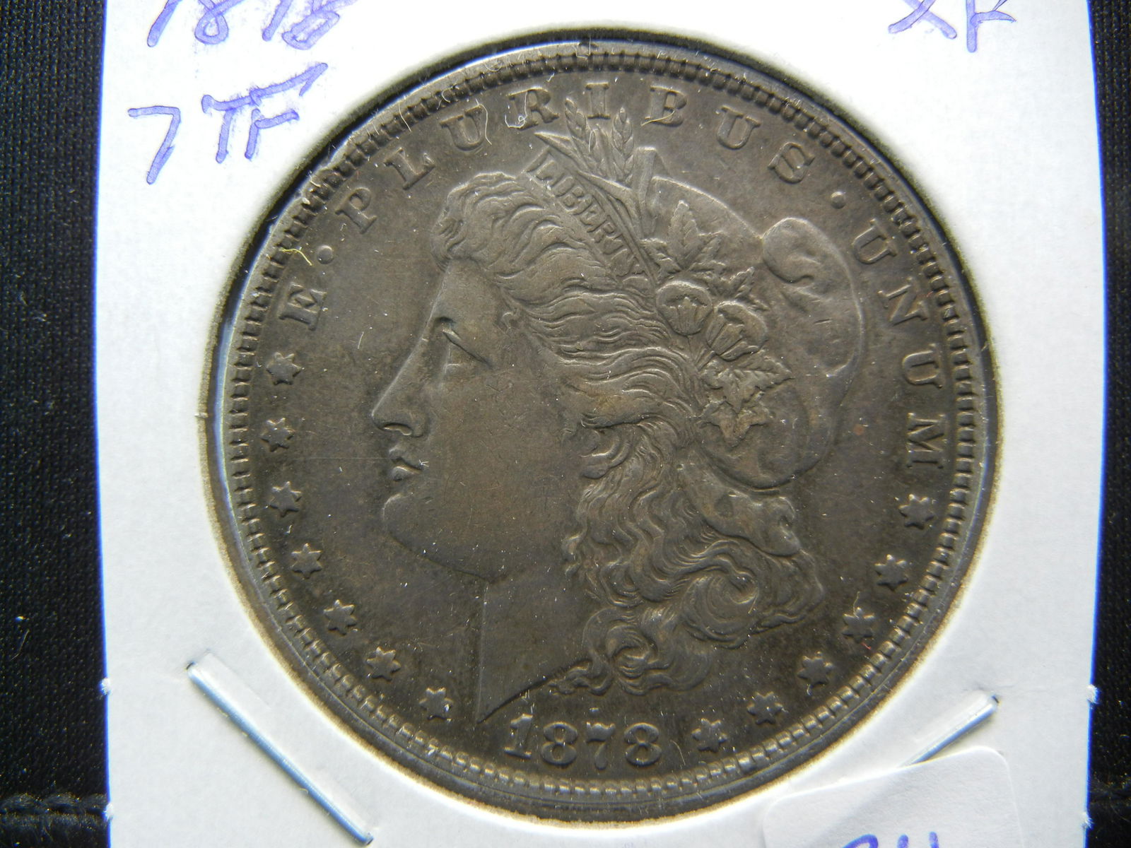 1878 Seven Tail Feather Morgan Silver Dollar. (1 of 3)