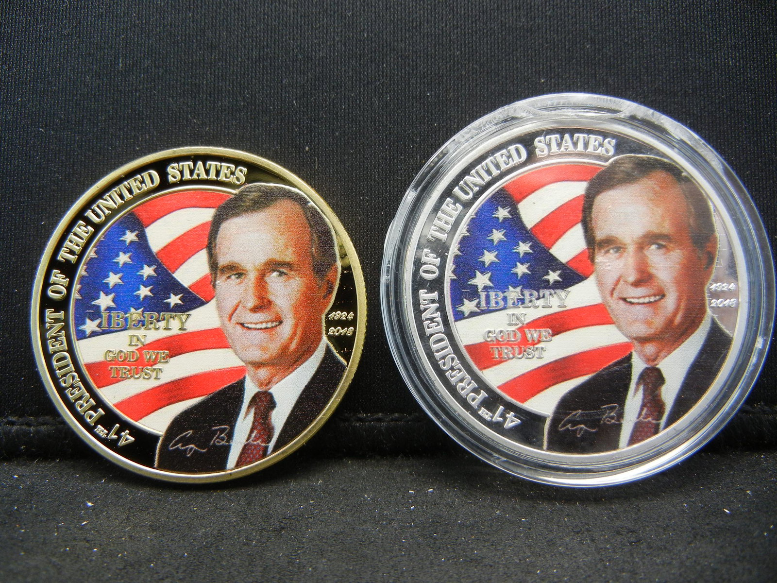 (2) George Bush Senior Medals: (2) George Bush Senior Medals